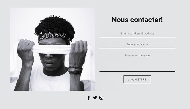 Contactez-nous et icônes sociales Modèle CSS