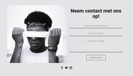 Responsieve HTML Voor Neem Contact Met Ons En Sociale Iconen