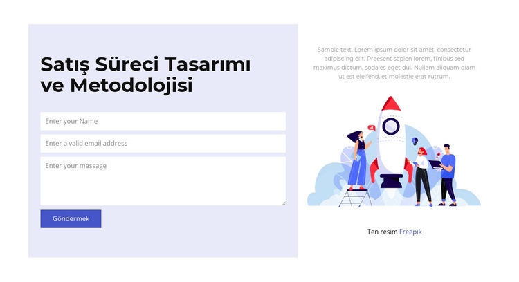 Şirket iletişim formu Web sitesi tasarımı