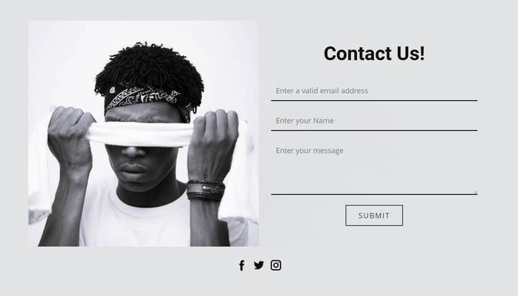 Contact us and social icons Webflow Template Alternative