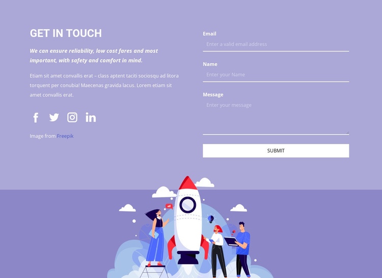 Contact form text and picture Webflow Template Alternative