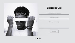 Contact Us And Social Icons - Website Template