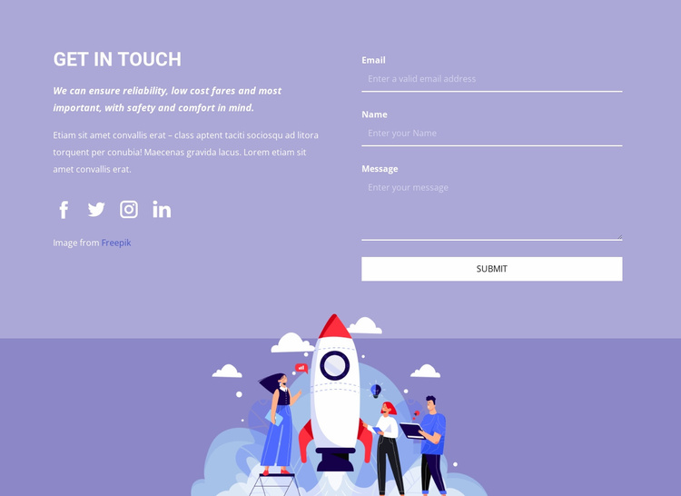 Contact form text and picture Website Template