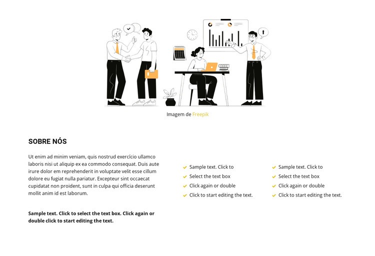 Sobre trabalho em equipe Modelo HTML5