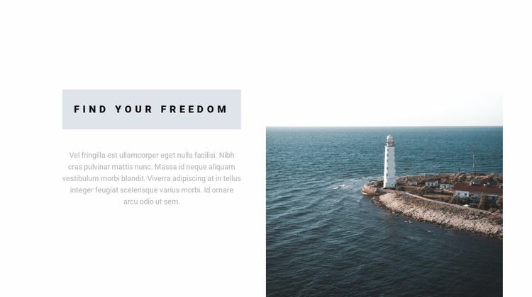 Find your freedom Website Mockup