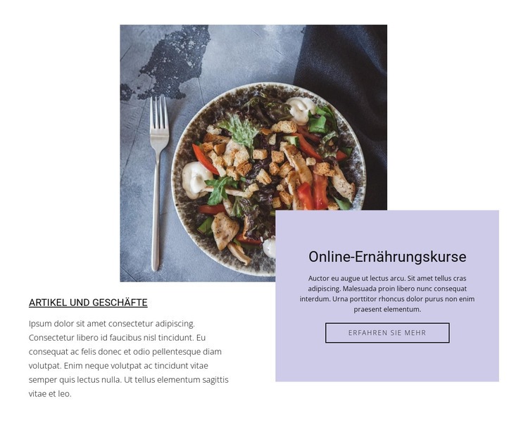Fleischsalate Website-Modell