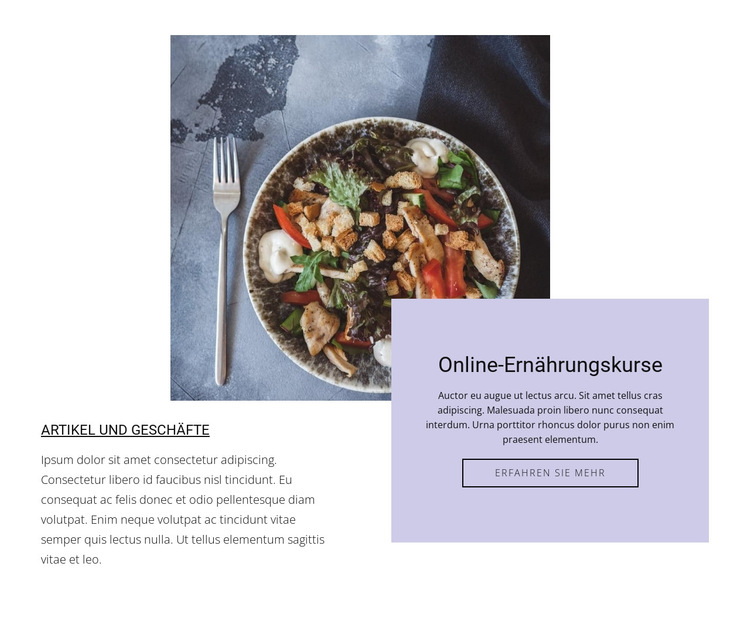 Fleischsalate Website-Vorlage