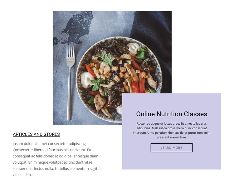 Meat salads Homepage Design