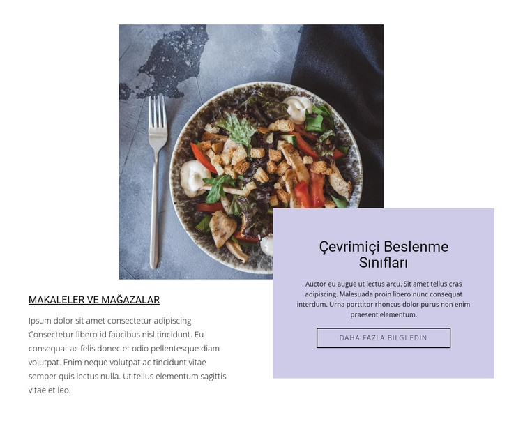 Et salataları HTML Şablonu