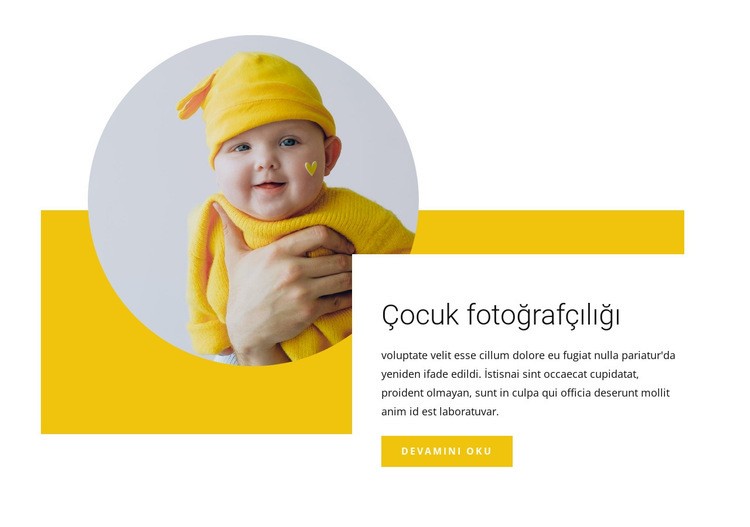 Çocuk fotoğrafçısı Web Sitesi Mockup'ı