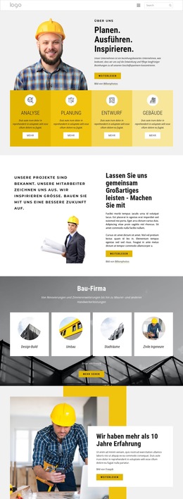 Bauvorhaben – Fertiges Website-Design