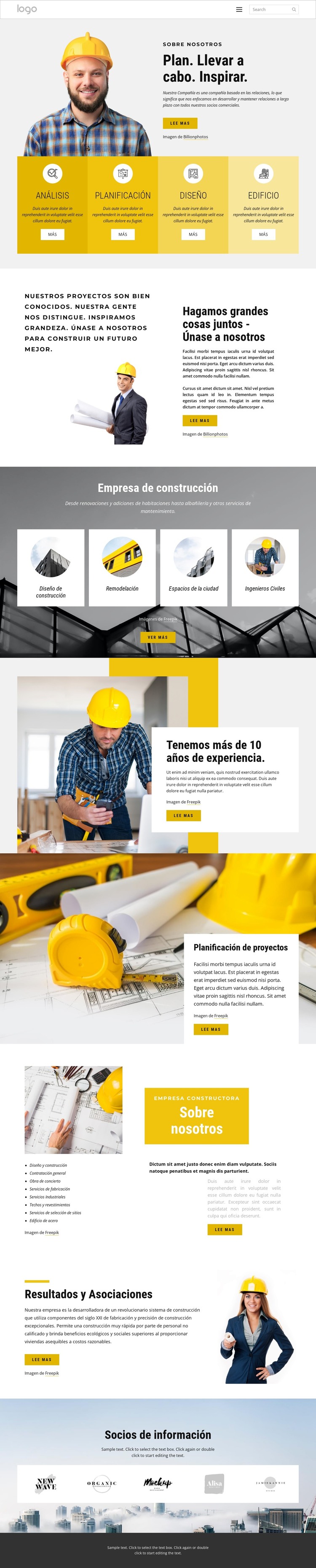 Proyectos de construcción Plantilla HTML