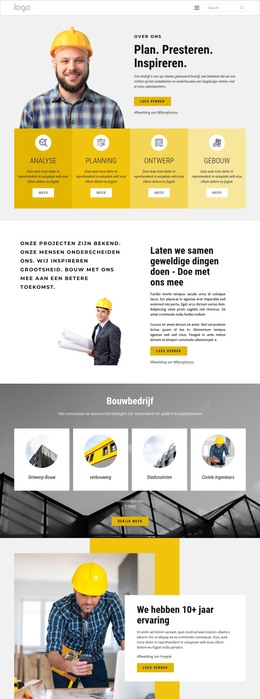 Bouwprojecten - HTML-Website-Indeling