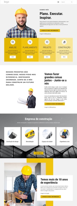 Projetos De Construção - Modelo De Site Simples