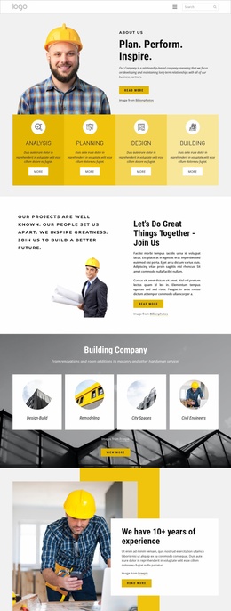 Multipurpose Landing Page For Building Projects
