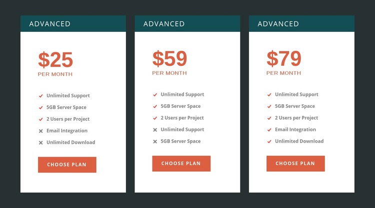 Premium pricing Elementor Template Alternative