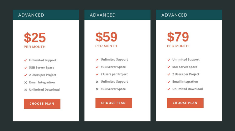 Premium pricing Homepage Design