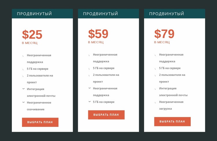 Премиальная цена CSS шаблон