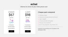 Plans Standart Et Illimités - Modèle HTML5 Gratuit