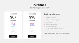 Standart and unlimited plans - Html Code Example by Nicepage