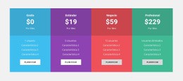 Tabla De Precios De Colores - Creador De Sitios Web Multipropósito