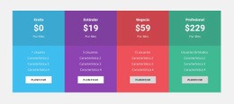 Tabla De Precios De Colores - Diseño Responsivo