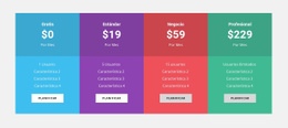 Tabla De Precios De Colores Plantillas Html5 Responsivas Gratuitas