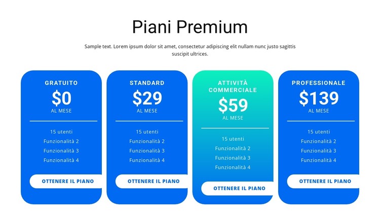 Premium Plans Modello HTML