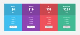 Renkli Fiyatlandırma Tablosu - Free HTML Website Builder