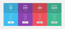 Renkli Fiyatlandırma Tablosu - Basit Web Sitesi Şablonu
