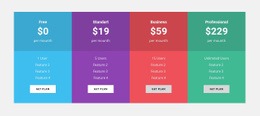 Colored Pricing Table