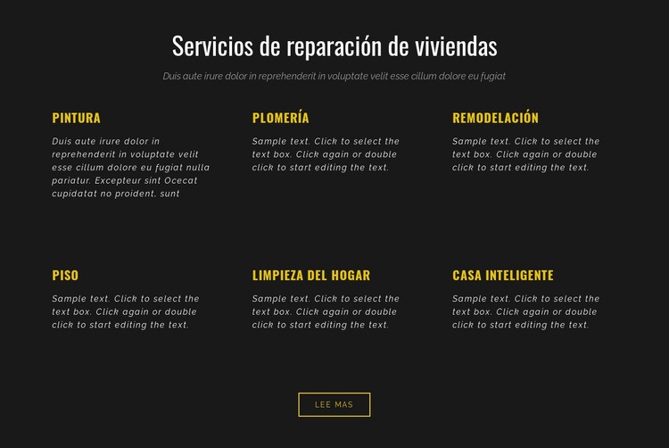 Servicios residenciales Plantilla de una página