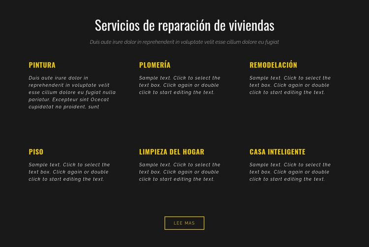 Servicios residenciales Plantilla de sitio web