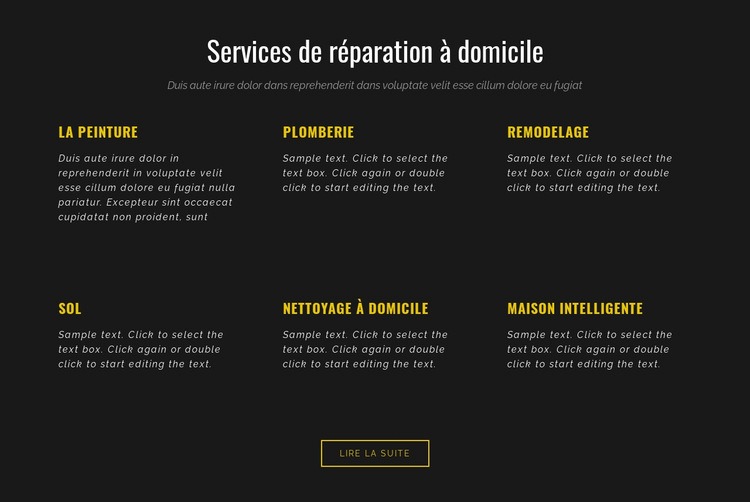 Services résidentiels Maquette de site Web