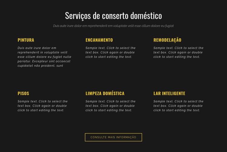 Serviços residenciais Construtor de sites HTML