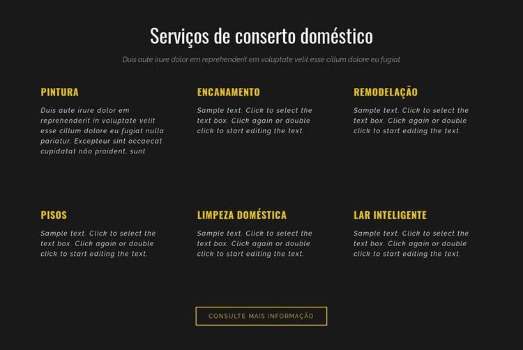 Serviços residenciais Modelos de construtor de sites