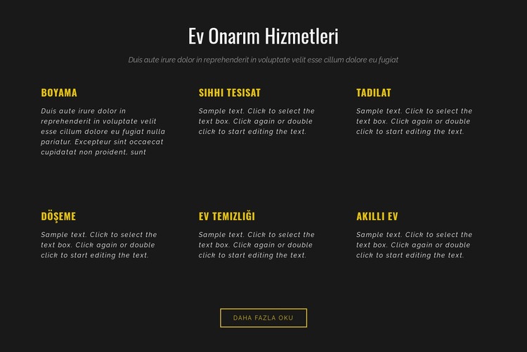 Konut hizmetleri Html Web Sitesi Oluşturucu