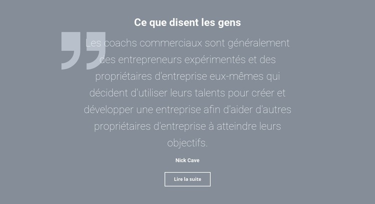 Témoignages et avis clients Modèles de constructeur de sites Web