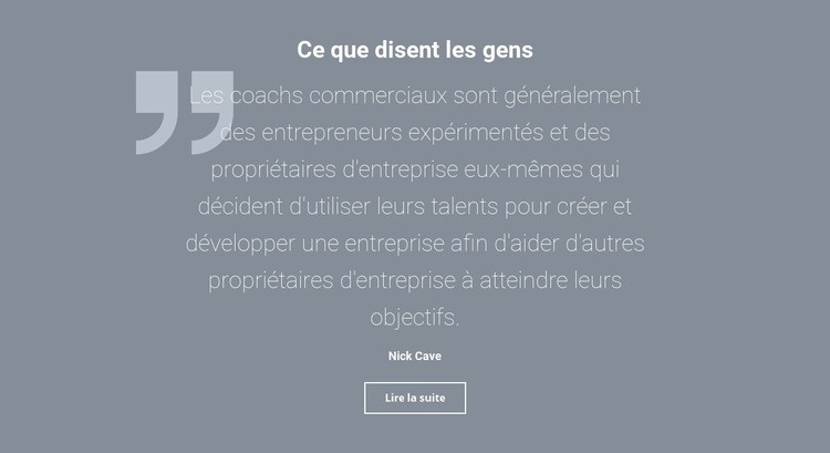 Témoignages et avis clients Page de destination