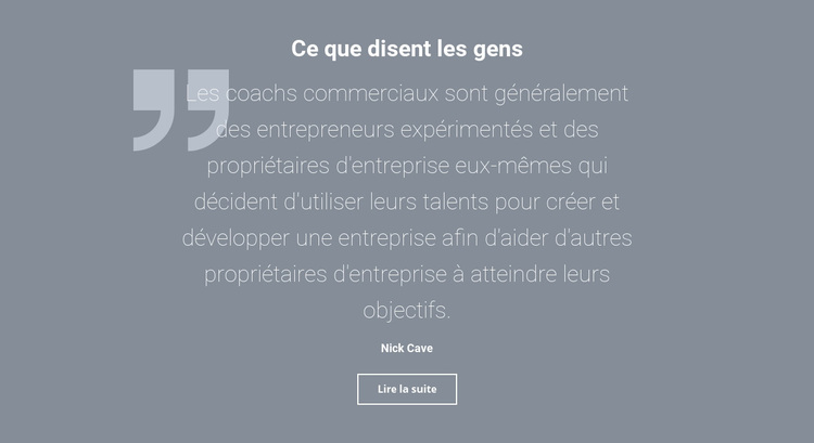 Témoignages et avis clients Thème WordPress