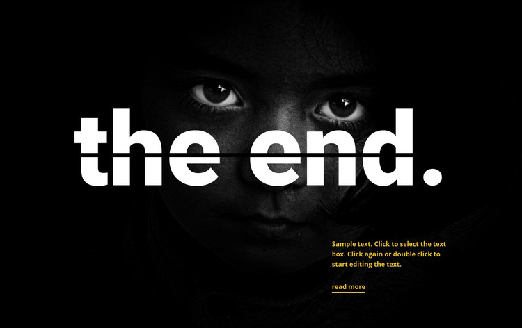 The end Homepage Design