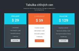 Citlivá Tabulka Cen – Jednoduchá Šablona Webu