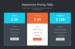 Responsive Pricing Table Css Website Templates