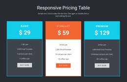 Responsive pricing table - Html Code Example by Nicepage