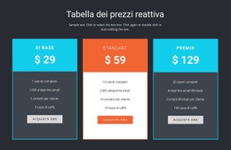Tabella Dei Prezzi Reattiva - Modello Di Pagina HTML