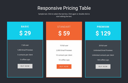 Responsive Pricing Table