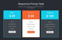 Responsive Pricing Table - Responsive Design