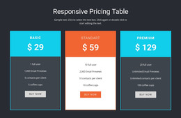 Responsive pricing table - WordPress Theme by Nicepage