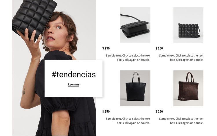 Nuevas tendencias nuevos bolsos Plantillas de creación de sitios web