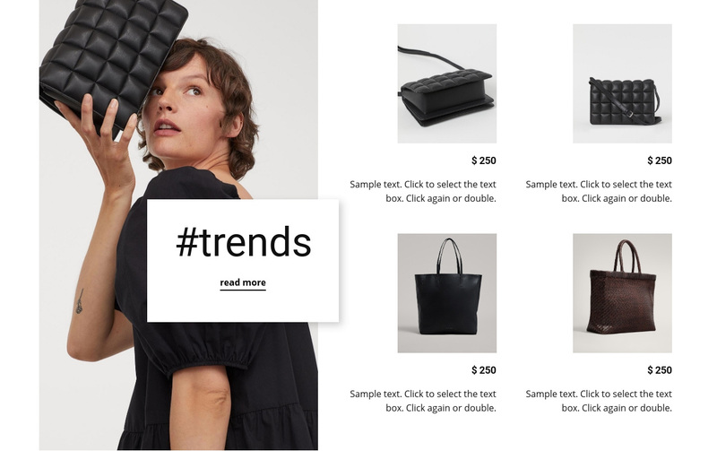 New trends new bags Squarespace Template Alternative
